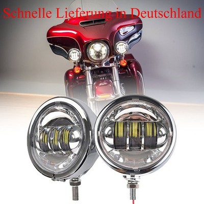 Chrom Paar 4,5'' LED Nebelscheinwerfer Zusatzscheinwerfer Tagfahrlicht Für Harley