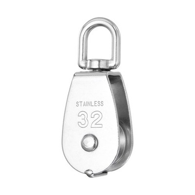 M32 Single Pulley Block, (Loading 230KG)(1Set), Stainless Steel Swivel Rigging