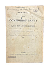 Marx & Engels Communist Party Manifesto 5th (1st authorised) 1888 VG Rare