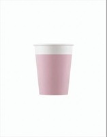 8 Pappbecher Kompostierbar Einfarbig Rose 200Ml Neu & Ovp