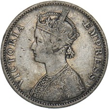 1878 India 1 Rupee - Victoria Silver Coin - Nice