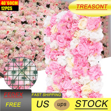 12 PCS Artificial Flowers Wall Panel for DIY Wedding Street Background Decor