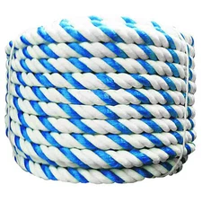 Jed Pool Tools 90-861-R-50 Rope, Plastic, Blue/White, 50 Ft., 3/4" Dia.