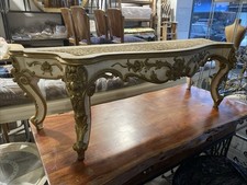 Console in Stile Barocco, Laccata Avorio E Intarsi Oro