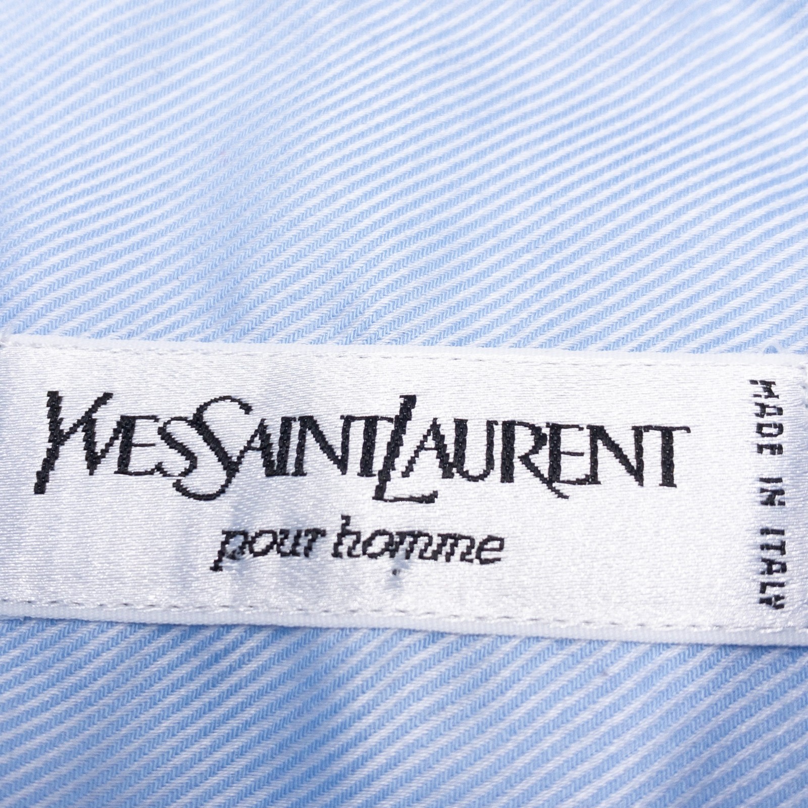 Yves Saint Laurent YSL Camicia Abito Uomo 17 5 (44) Made In Italy Designer Blu