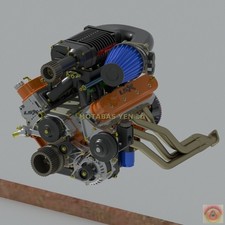 1:25-1:24 Scale Resin Chevy  LSX 454/376 Supercharged Engine Kit