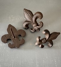 Small Rustic Fleur De Lis Decorative Nails Craft Tacks Cast Iron Work 3