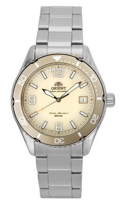 Orient Mako III Ivory Dial Solar Ivory Dial Diver's 200M Men's Watch RA-WJ0003S