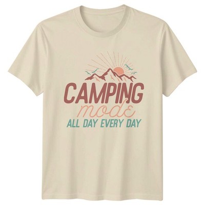 Camping Mode All Day Every Day Mountain Graphic Travel T-Shirt