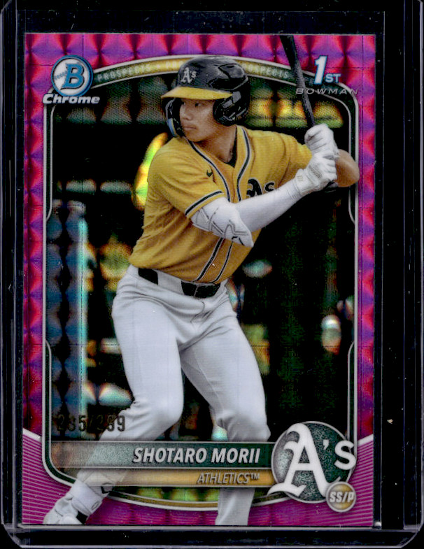2025 Bowman Chrome Shotaro Morii Fuchsia Geometric Refractor 1st Prospect /299