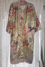 Ichiban Kimono Silky Robe Japan 42 Large Floral Colorful Japanese