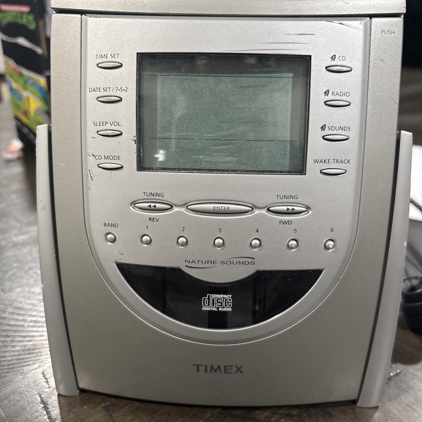 TIMEX Nature Sounds CD Player, Clock Radio T618T AM/FM Radio Alarm Clock TESTED