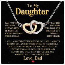 To My Daughter Necklace From Dad With Heartfelt Message Card, Father Daughter...