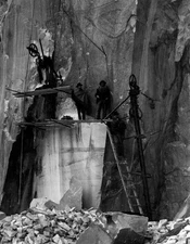 Italy Tuscany Carrara Work In A Marble Quarry 1910-20 OLD PHOTO 1