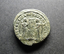 Rare Constantine I Bronze AE3 Coin, VICTORIAE LAETAE P P (RIC VII Ticinum 86)
