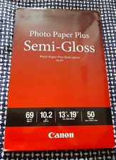 New Sealed  Canon SG-201  13 x 19 in  Semi-Gloss Printer Photo Paper 50 Sheets