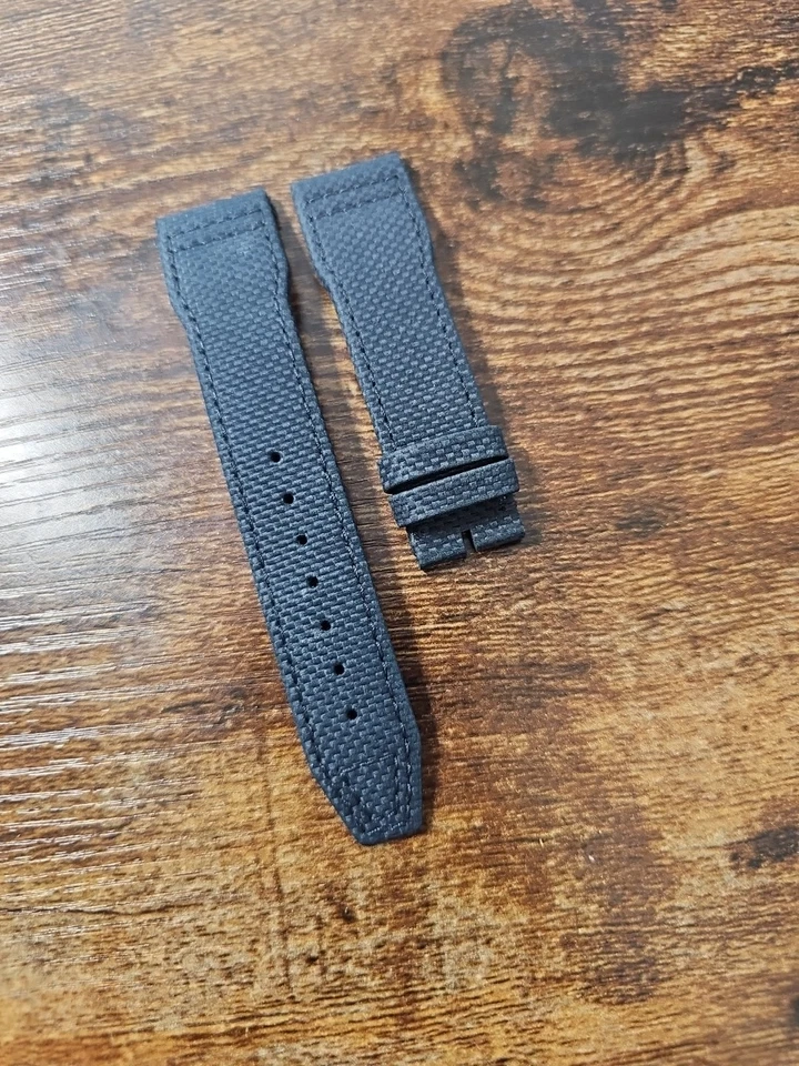 IWC 20/18mm Pilot Dark Blue Canvas & Leather Watch Strap OEM IWE0DM74 - Image 3 of 4