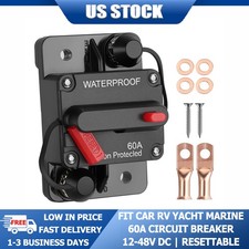 Waterproof 60A Circuit Breaker Marine ATV 12V-48V Free Ship US Stock Resettable