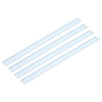 FüR Metal Ruler 12 Zoll/30Cm, 4 StüCk Aluminium Lineal Doppelskala, Blau