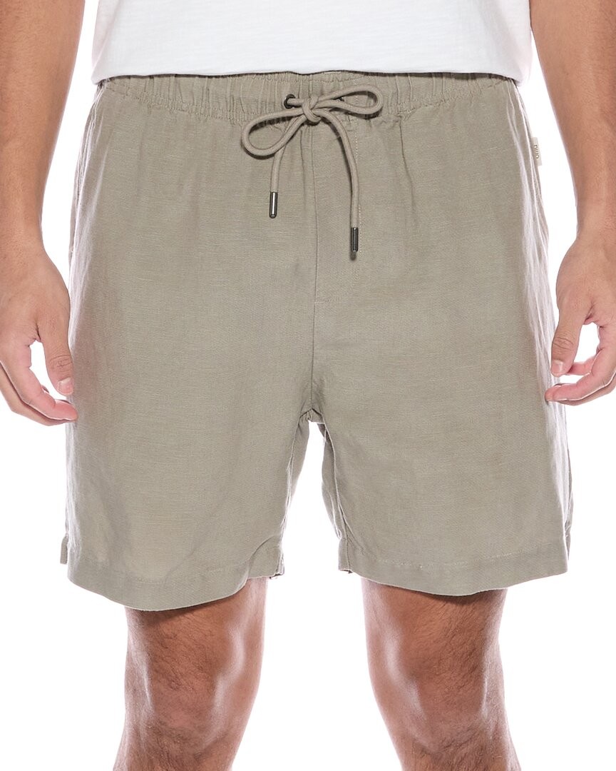 Короткие мужские брюки из льняной смеси Onia Air коричневого цвета S 11490₽