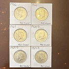 Kennedy Half Dollar 50C 6-Coin Lot 40% Silver Business Strike incl 1968-D 1969-D
