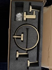 4pc Bathroom Hardware Set Stainless Steel Towel Bar Wall Mount Brushed Gold