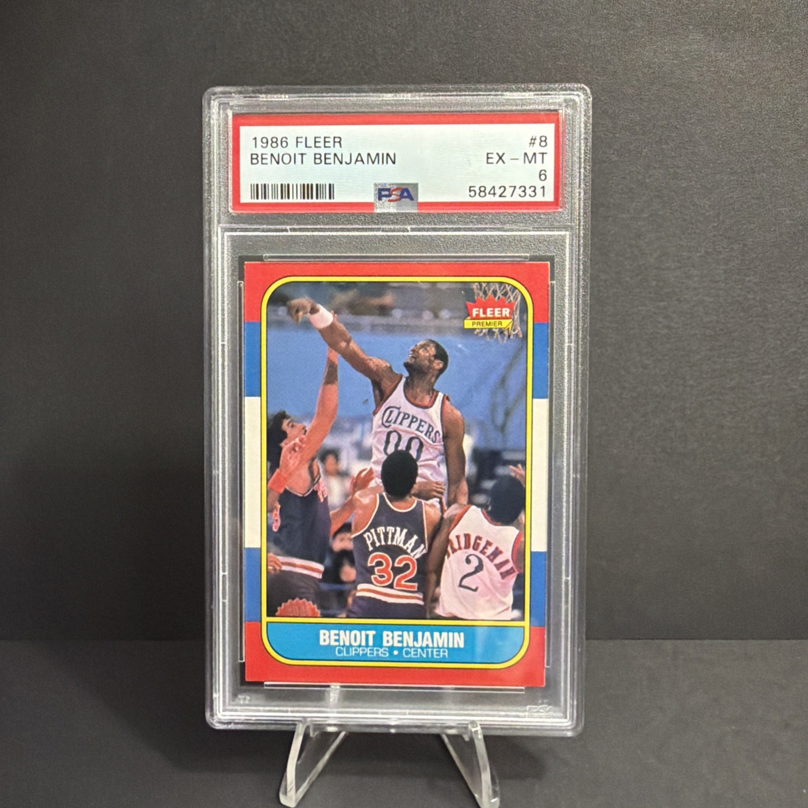 1986-87 Fleer Benoit Benjamin #8 (RC) - PSA 6
