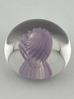 3” Rd  Peter Schiller 1989 Signed Paperweight Hand Blown Art Glass -Pink Detail — photo 6