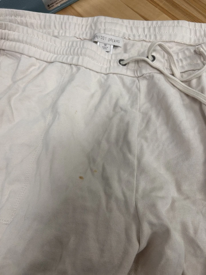 Barefoot Dreams CozyChic Ultra Lite Malibu Drawstring Lounge Pants Almond 1X Use - Image 2 of 2