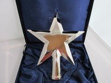 Holiday Home Christmas Tree Topper Silver Plated STAR - 10" Modern Traditional