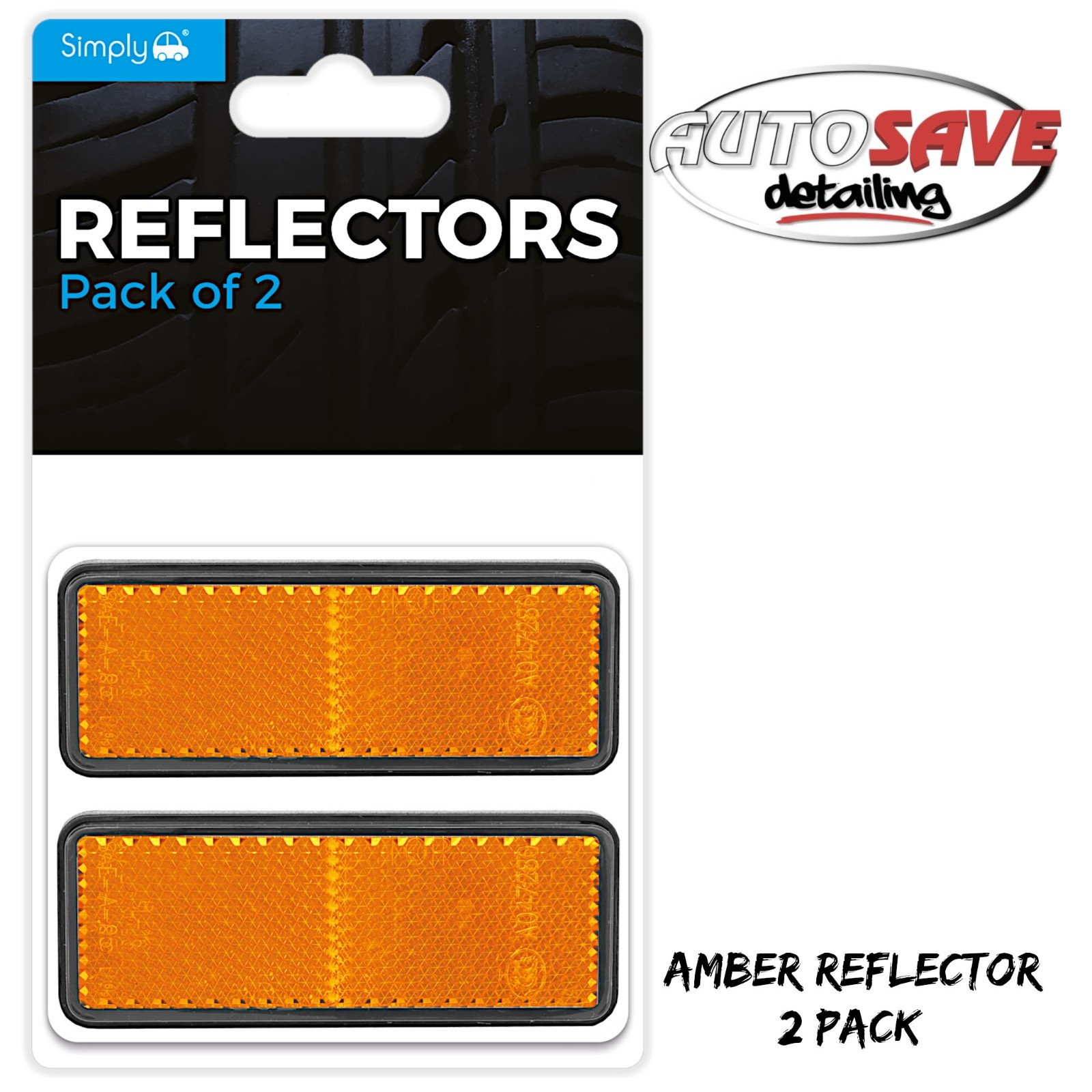 Simply - Amber Reflectors |Pack Of 2 |85 x 30MM |Enhance Safety |Visibility