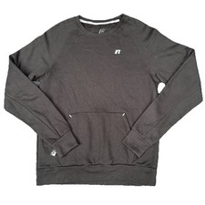 Russell Athletic Premium Fleece Black Crewneck Sweatshirt Medium