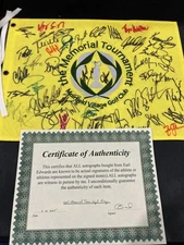 2005 Memorial Tournament Field signed Pin Flag Justin Rose, Jim Furyk, B Langer 