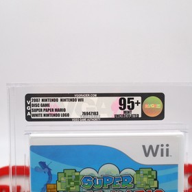Nintendo WII SUPER PAPER MARIO - VGA GRADED 95+ MINT UNCIRCULATED! NEW & Sealed!