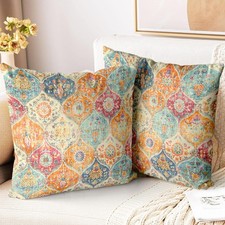 Boho Throw Pillow Covers 24x24 inch Set of 2,Soft Pillowcases Bohemia Carpet ...