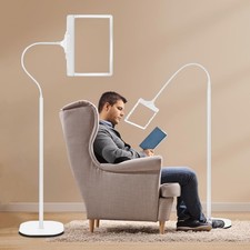 5X Rechargeable Floor Magnifying Glass with Light and Stand,43 LED Flexible H...