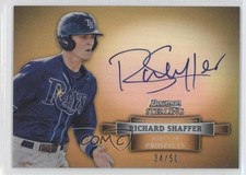 2012 Bowman Sterling Prospect Gold Refractor 34/50 Richie Shaffer Auto 2n9