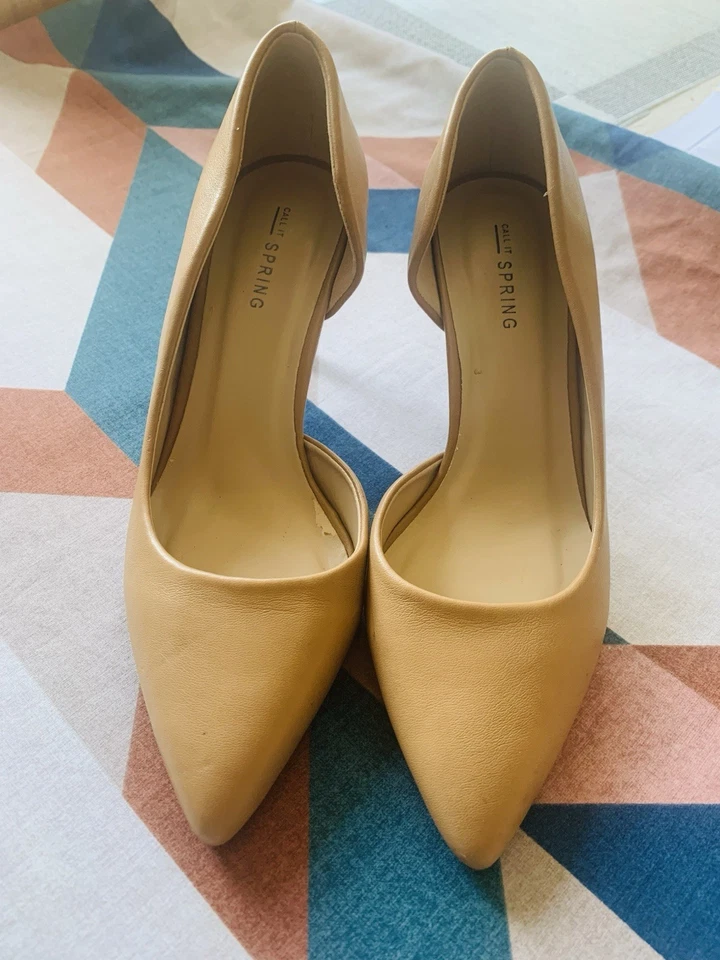 Women’s Nude Pointed Toe Court Heels UK 5,Faux Leather,Mid Heel, New Never Worn - Image 2 of 4