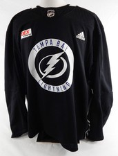 2024 Tampa Bay Lightning Jan Golicic #55 Game Used Black Practice Jersey TC 58 0