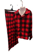 Cat And Jack Kids Long Sleeve Warm Red Black Pajama Set M 8