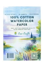 100 Cotton Watercolor Paper Pad 9x12    36 Sheets A4 Cold Pressed Acid-Free ...