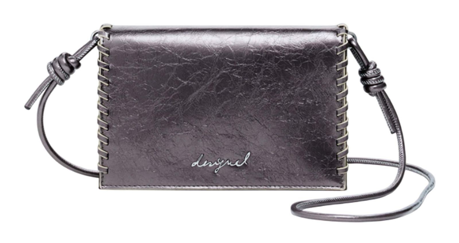 Desigual Purse Mone Capsule Tiny Zip Clutch Plata Oscura Mauve - Image 2