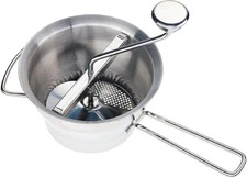 Stainless Steel Food Mill, Silver, Large, 18/10 Steel, 4 Interchangeable Discs,