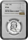 1959 50C Proof Silver Franklin Half Dollar NGC Graded PF 66