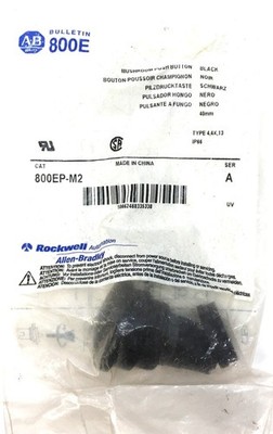 Allen-Bradley 800E Black Mushroom Push Button 800EP-M2 NOS
