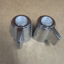 Genuine Delta Chrome Faucet Handles Pair Hot Cold Replacement Vintage OEM