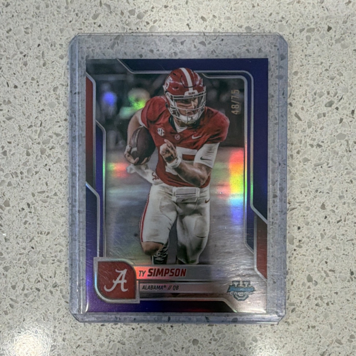 Topps 2025 Bowman Chrome Ty Simpson Purple Refractor 48/75 #151 Alabama