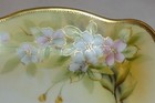 Antique Hand Painted Nippon Square Dish handle holes Gold trim Beige Pink flower — photo 3