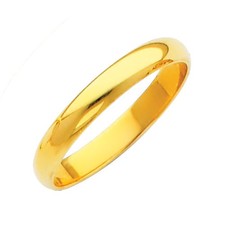Wedding Band Plain Ring Solid 14k Gold Regular Fit 3mm – Yellow or White Gold
