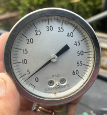 Vintage Shop Test Equipment - 2.75 Round Ashcroft 0-60 Psi Instrument - Chrome